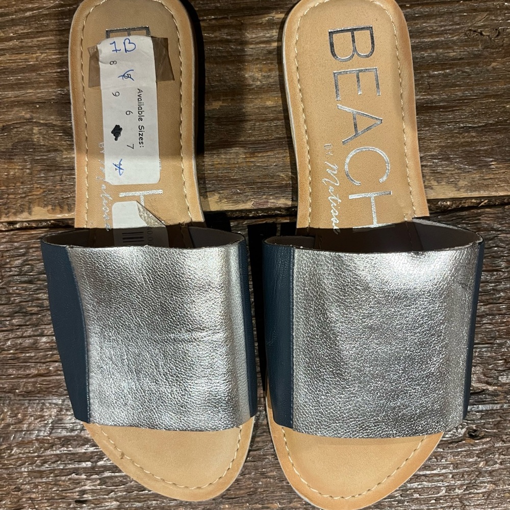 Silver and Blue Women's Sandals NWT
